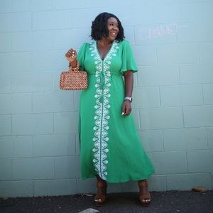 Embroidered tassel dress